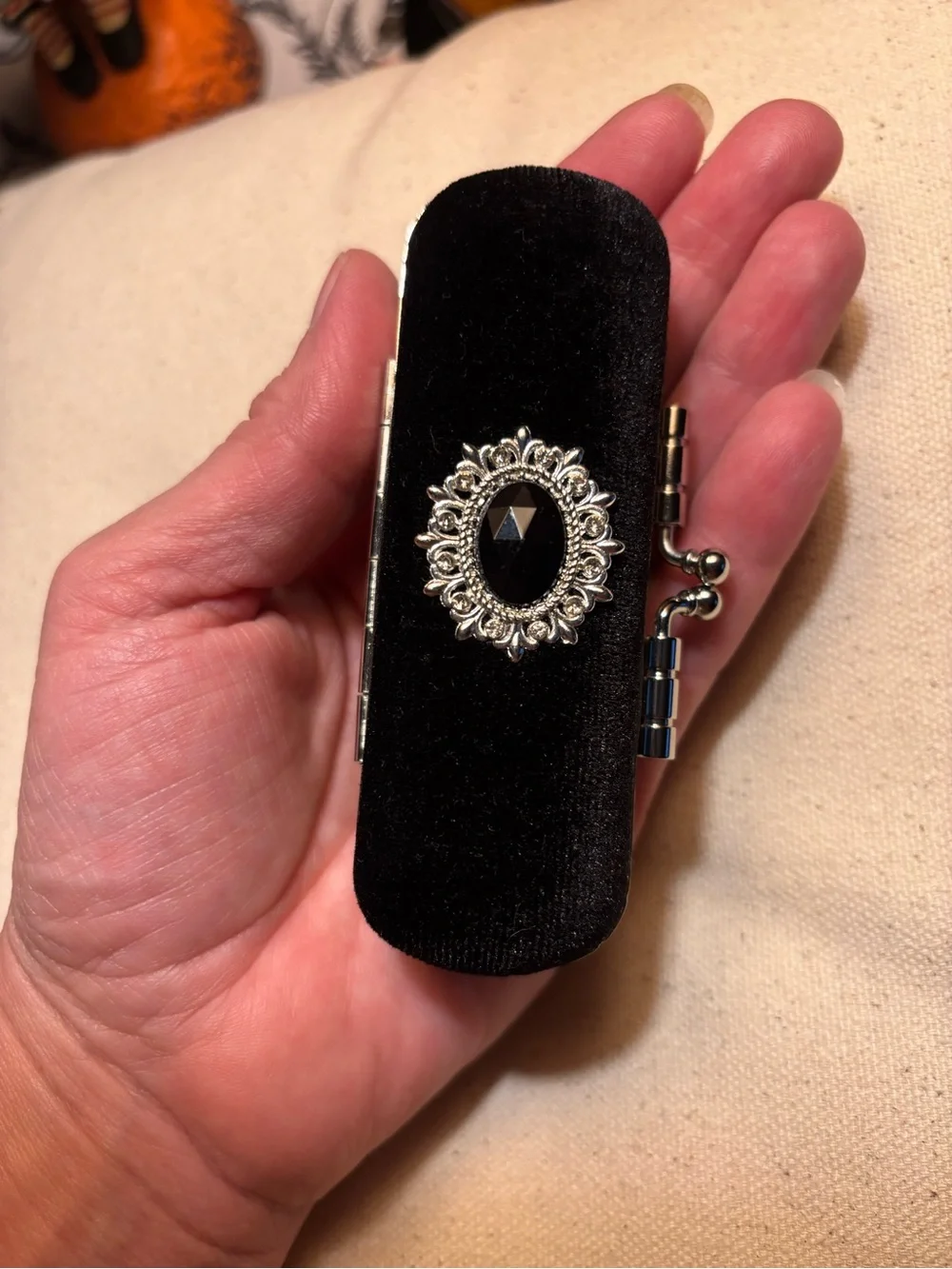 Seance Black Velvet Jeweled Compact